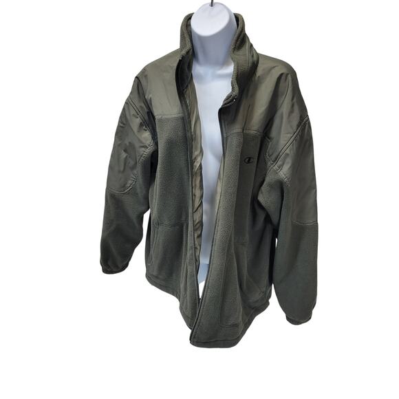 Champion Other - Champion Jacket Mens L Gray Fleece Full Zip Up Winter Sweater vtg coat run